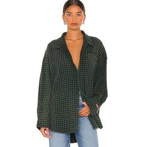 ISO Oversized Denimist Green Plaid Shirt